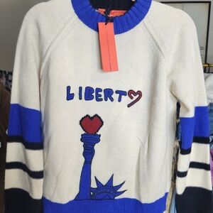 Liberty Graphic Sweater - Blue and White
